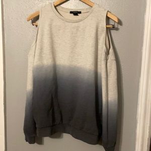 F 21 cold shoulder sweatshirt, ombré B/W GUC